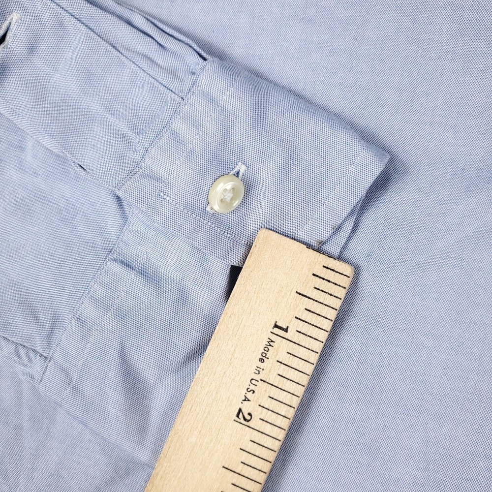Ralph Lauren Mens 17 Blue Pony Dress Button Up Long Sleeve Shirt Regular Fit - Picture 2 of 7